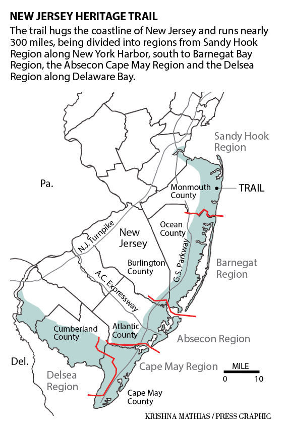 New Jersey Heritage trail map